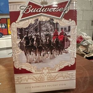 Budweiser Holiday Stein with Clydesdales 2014